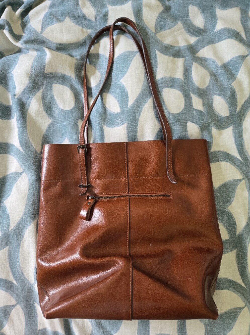 Women's Classic Brown Faux Leather Tote Bag